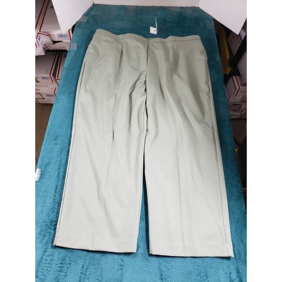 Alfred Dunner Dress Pants Size 24 W Womens Green Pull On Stretch Ladies NWT - Picture 2 of 12